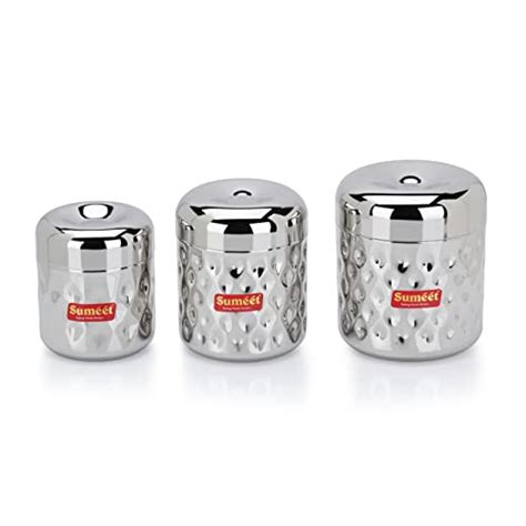 Sumeet Stainless Steel Vertical Utility Canisters/Ubha Dabba/Storage C ...