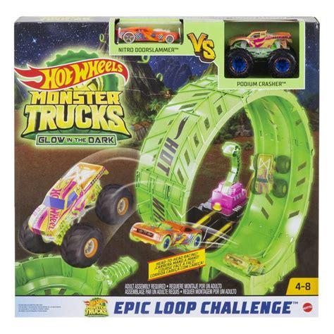 Buy Hot Wheels Monster Trucks Glow-In-the Dark Epic Loop Challenge ...