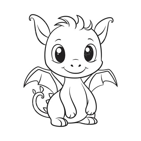 Cute Little Dragon Coloring Page
