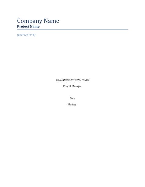 Program Communication Plan Template 的图像结果