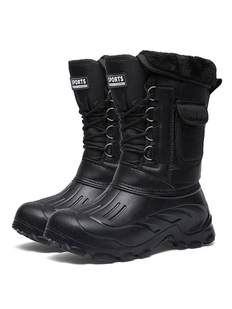 OwnShoe Men's Snow Boot Waterproof Warm Faux Fur Lined Rain Booties ...