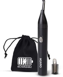 AGARO Nose & Ear Hair Trimmer, Eyebrow Trimming, Rechargeable ...