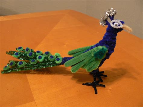 Peacock Pipe Cleaner Craft
