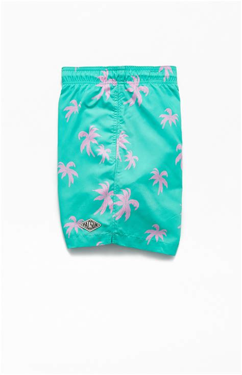 Pacsun Pink Palms 17" Swim Trunks | Pacsun