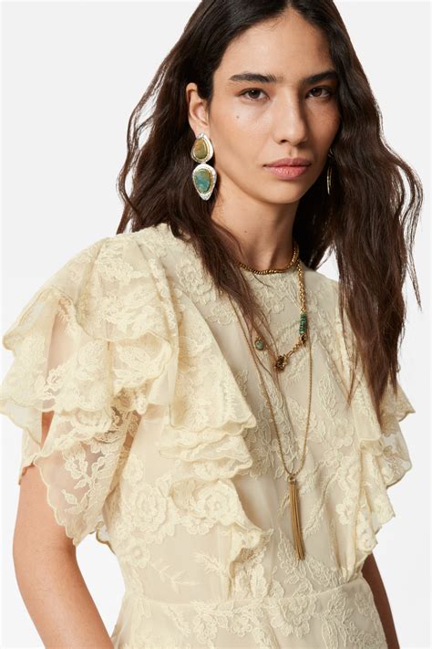 Ruffle Lace Blouse - Beige - Ladies | H&M GB