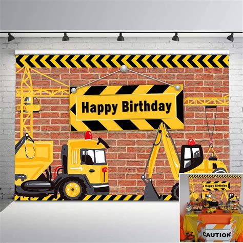 Buy Mehofoto Construction Birthday Backdrop Construction Party Photo ...