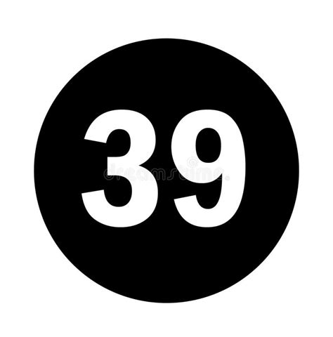 Number 39 Logo with Black Circle Background Stock Vector - Illustration ...