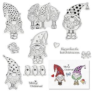Cartoon Father Christmas Clear Stamps for Card Making and Photo Album ...