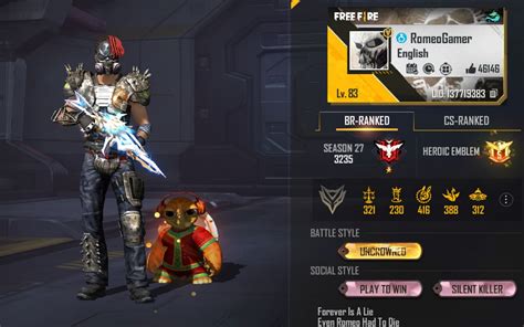 Romeo Gamer’s Free Fire ID, K/D ratio, Stats, Rank, and YouTube income ...