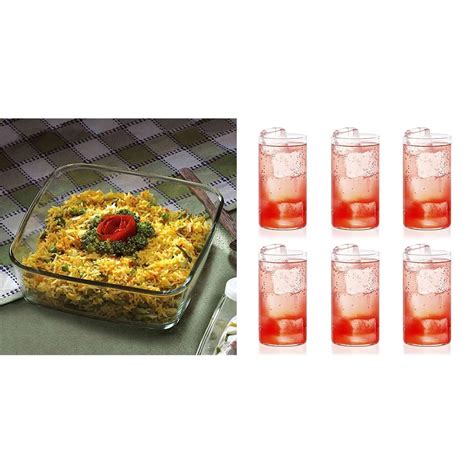 Buy Borosil Glass Baking Dish, 1.6L, Transparent, 1 Piece & Borosil ...