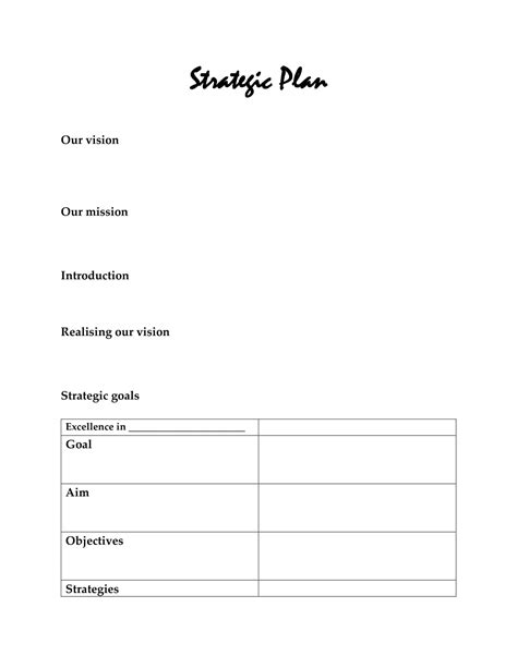 Image result for Strategic Plan Example PDF