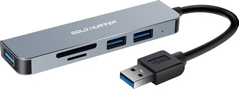GOLD HUNTER USB multiport adapter for laptop USB Hub USB C 5 in 1 with ...