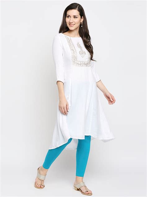 Buy Now,Women's Aqua Cotton Lycra Solid Leggings