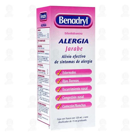 Antihistamínico Benadryl Jarabe, 120 ml.