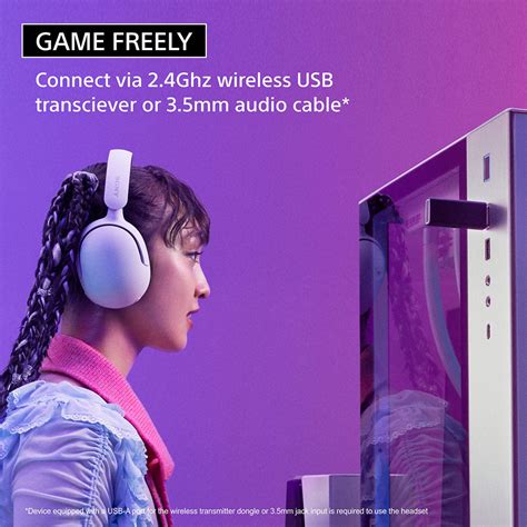 Sony INZONE H5 Wireless Gaming Headset, 360 Spatial Sound, Works with