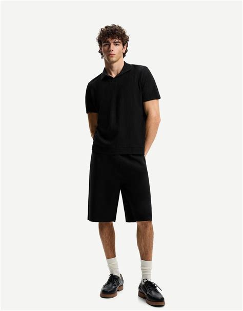 Textured polo shirt - Men | Bershka