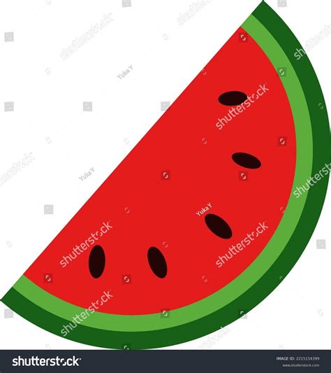 Watermelon Vector Watermelon Red Color On Stock Vector (Royalty Free ...