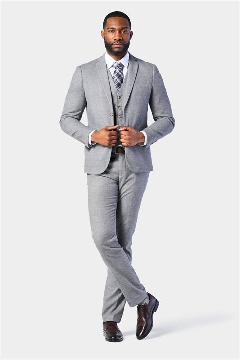Light Gray Flannel 3 Piece Suit | Mensuits | Flannel Starting At $249 ...
