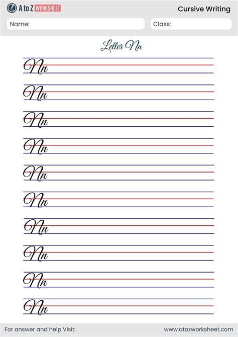 25+ Free Cursive Writing Worksheets PDF - A to Z Worksheet