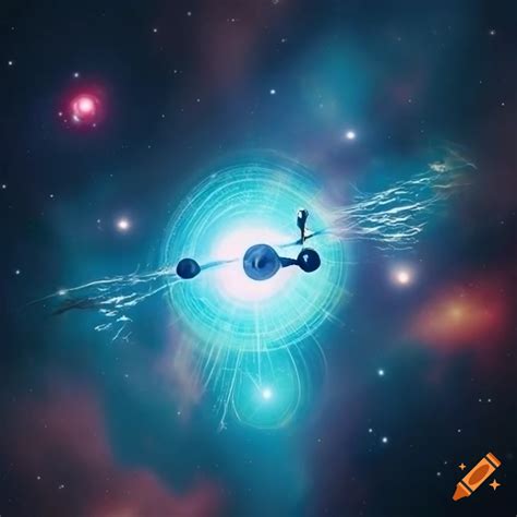 Futuristic technologically advanced society extending into orbit of the ...