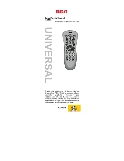 Download free pdf for RCA RCRF03B Remote Control manual