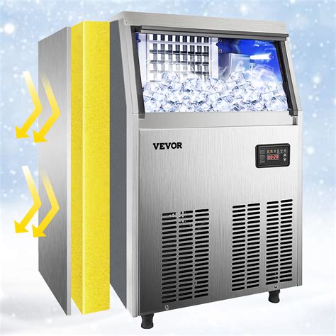 VEVOR 110V Commercial Ice Maker 110LBS/24H with 24lbs Storage Capacity ...