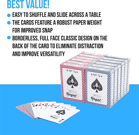 Buy Regal Games - Bulk Playing Cards -2 Sets of 6-Red and Blue-12 Pack ...