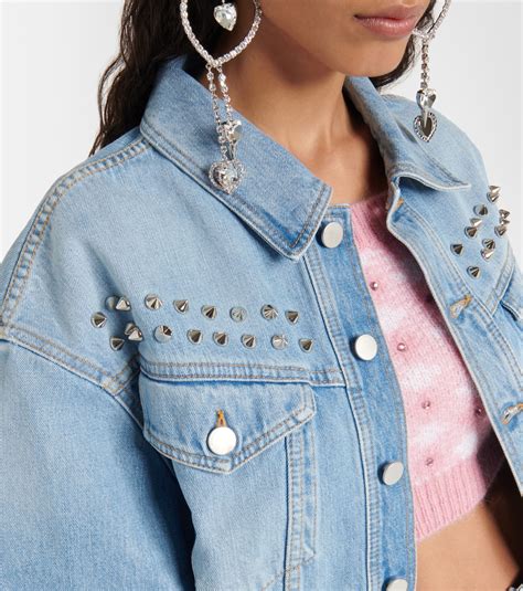 Embellished denim jacket in blue - Alessandra Rich | Mytheresa
