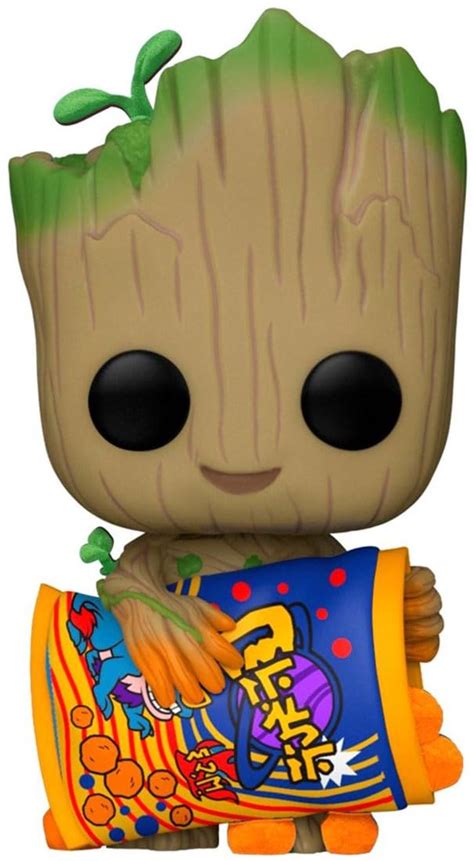 Funko POP I Am Groot with Cheese Puffs Flocked Hot Topic Exclusive 1196 ...