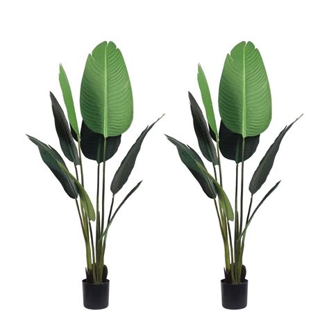 Buy ALL SEASON GREEN 4' Artificial Bird of Paradise Plants Faux Tree ...