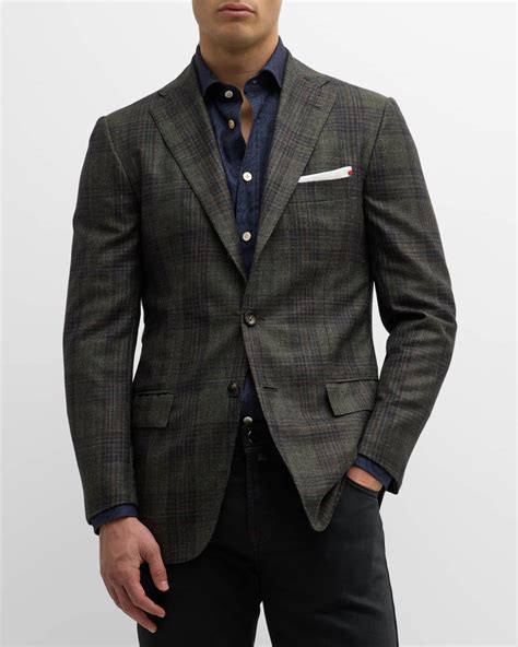 Kiton Men's Plaid Sport Coat | Neiman Marcus