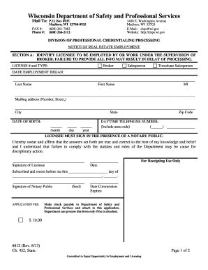 Form 812 Notice Of Real Estate Employment - Fill and Sign Printable ...