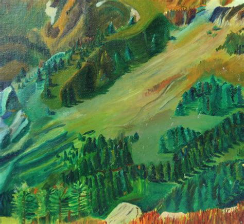 Vintage Landscape oil Painting " Rocky Mountain Vista" 1978 For Sale at 1stDibs