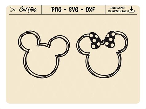 Mickey Outline Svg Disney Mickey Mouse Cut File Printable Etsy ...