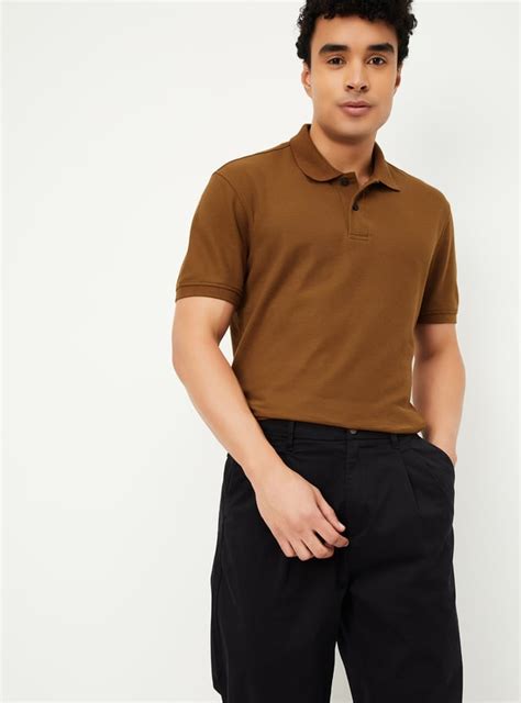 Buy Men Textured Polo T-shirt Online at just Rs. 499.0 - 1000015485507 ...