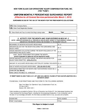 Uniform Monthly Percentage Surcharge Report - Fill and Sign Printable ...
