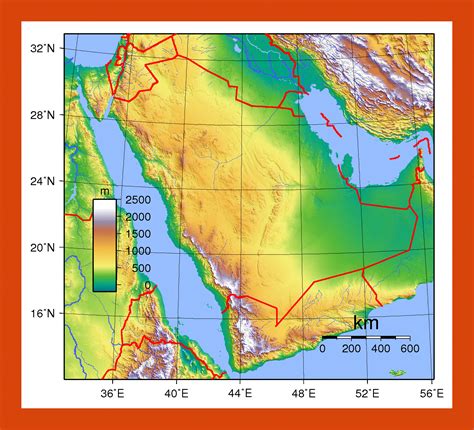 Elevation Map Middle East Topographical Map Of The Middle East And
