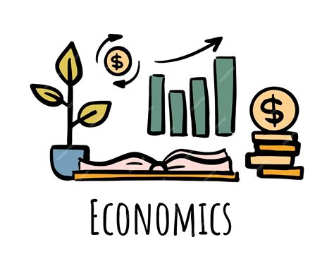 Premium Vector | School subject doodle economics