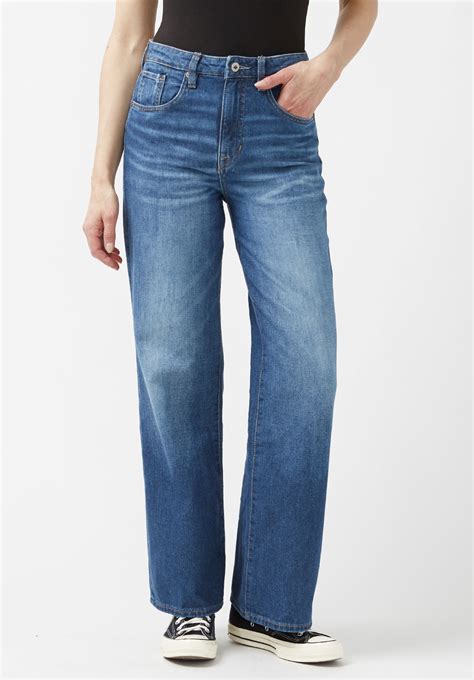 High Rise Wide Leg Addie Women's Jeans, Indigo - BL15817 - Buffalo Jeans