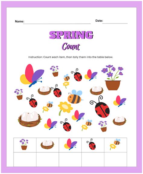 Free Spring Math Count Template to Edit Online