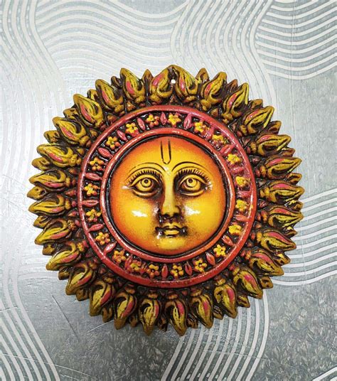 Natural's God Sun Chikni Mitti Home Decor for Wall Hanging Sculpture ...