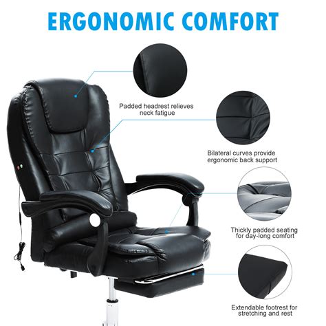 Buy Ergonomic Computer Game Gaming Chair Recliner w/ Massage Office ...