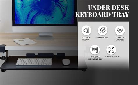 Amazon.in: Buy Keyboard Tray Under Desk 25.5'' x 9.8'' Pull Out ...