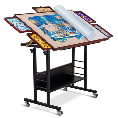 Becko US 1500 Piece Tilting Puzzle Table with 5 Drawers & Cover ...