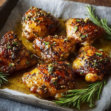 Delicious Honey Glazed Chicken Thighs with Garlic Herb Butter