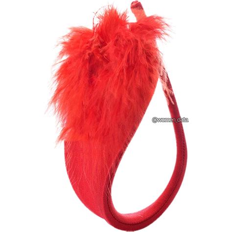 Women’s Red Feather C-String Thong – Invisible Seamless Strapless Unde ...