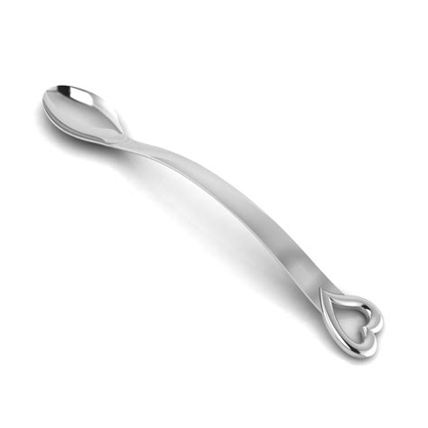 Heart Curved Feeding Spoon for Babies | 925 Silver Baby Spoon ...