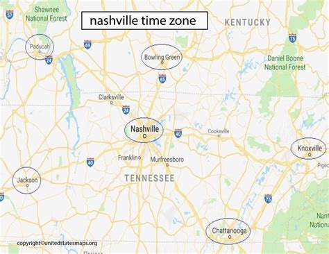 Nashville Time Zone Map | Time Zone Map for Nashville Tn