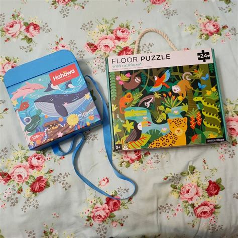 Petit Collage Rainforest Floor Puzzle + Hahowa Ocean Discovery Puzzle ...