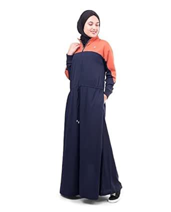 Buy Silk Route Relaxed Toggle Waist Colour Block Navy Sporty Maxi Dress ...